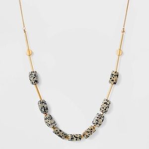 Semi precious gold and Dalmatian jasper necklace